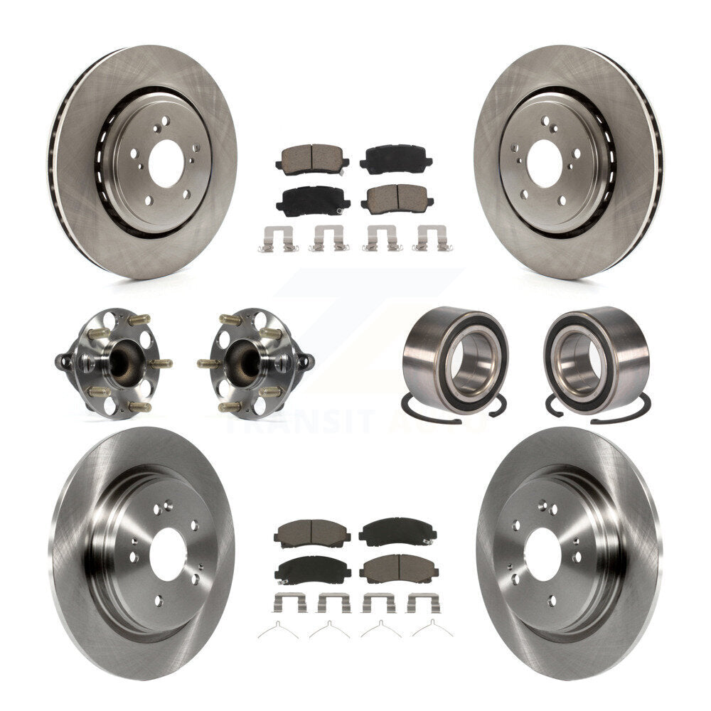 Hub Bearing Brake Rotor & Pads Front Rear Kit (10Pc) For 2015-2020 Acura TLX FWD