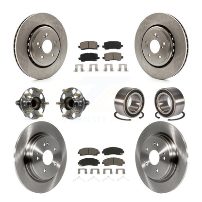 Hub Bearing Brake Rotor & Pads Front Rear Kit (10Pc) For 2015-2020 Acura TLX FWD