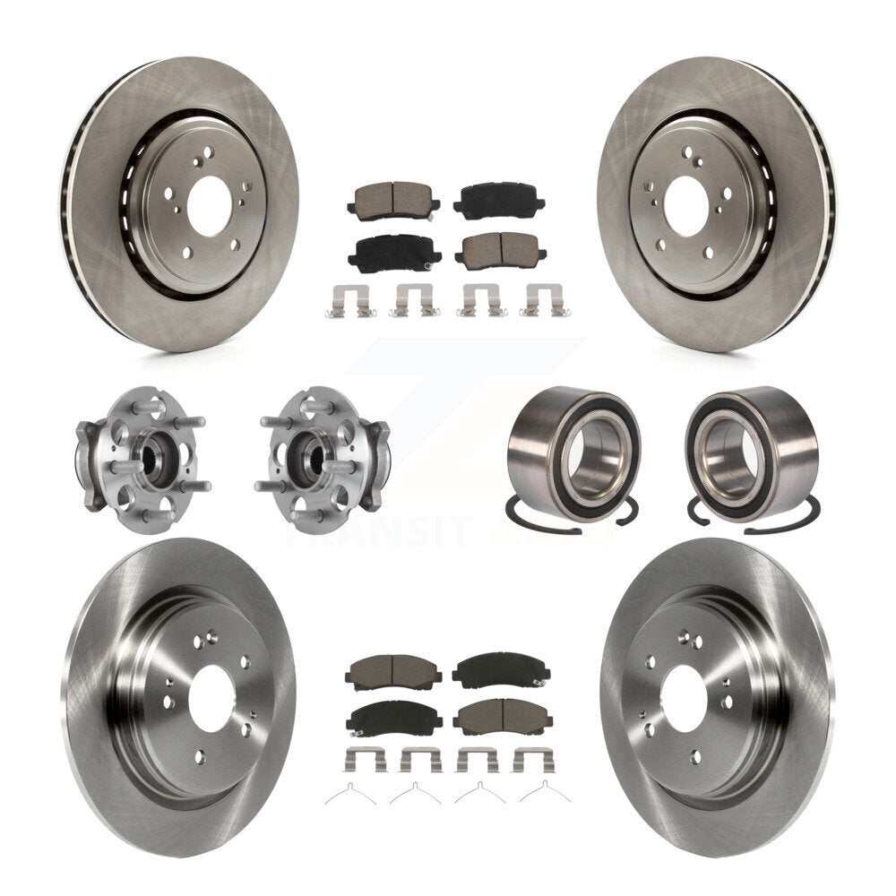 Hub Bearing Brake Rotor & Pads Front Rear Kit (10Pc) For 2015-2020 Acura TLX AWD