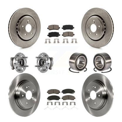Hub Bearing Brake Rotor & Pads Front Rear Kit (10Pc) For 2015-2020 Acura TLX AWD