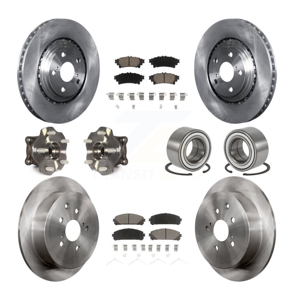Hub Bearing Brake Rotor & Pads Front Rear Kit (10Pc) For Toyota Highlander Lexus