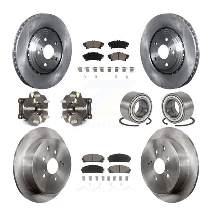 Hub Bearing Brake Rotor & Pads Front Rear Kit (10Pc) For Toyota Highlander Lexus