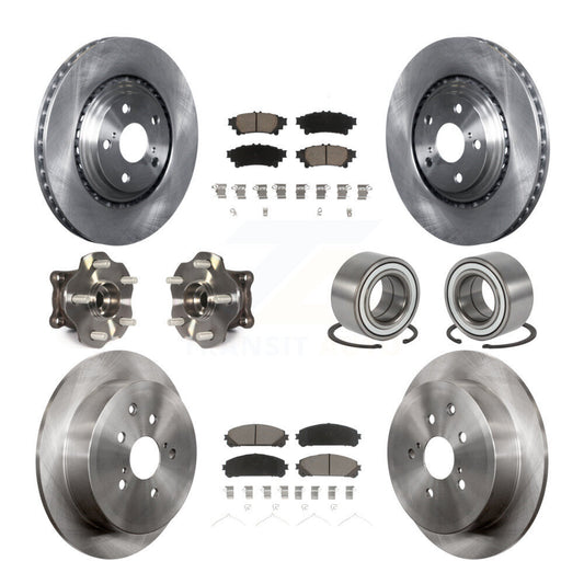 Hub Bearing Brake Rotor & Pads Front Rear Kit (10Pc) For Toyota Highlander Lexus