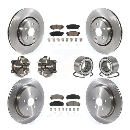 Hub Bearing Disc Brake Rotor Pads Front Rear Kit (10Pc) For 2016 Lexus RX350 AWD