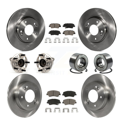 Hub Bearing Brake Rotor And Pad Front Rear Kit (10Pc) For Hyundai Elantra GT Kia