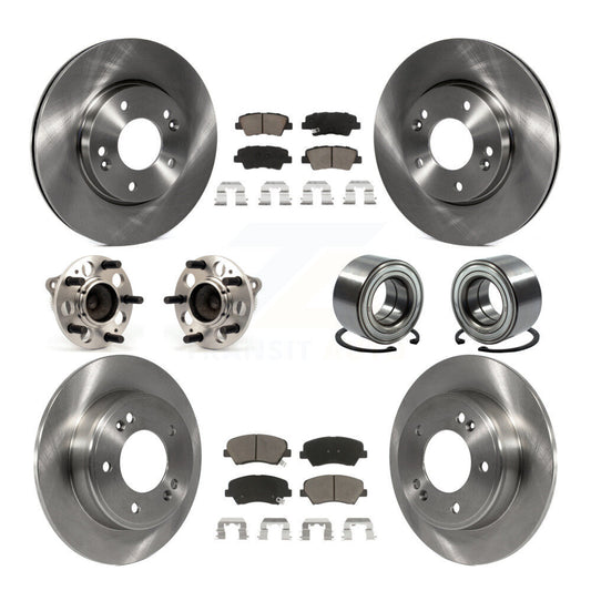 Hub Bearing Brake Rotor And Pad Front Rear Kit (10Pc) For Hyundai Elantra GT Kia