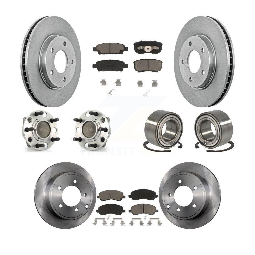 Hub Bearings Disc Brake Rotors And Pads Front Rear Kit (10Pc) For Dodge Caliber