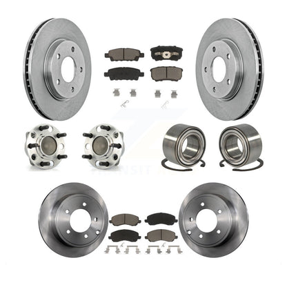 Hub Bearings Disc Brake Rotors And Pads Front Rear Kit (10Pc) For Dodge Caliber