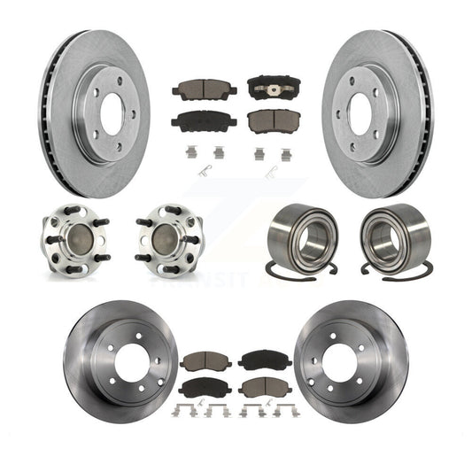 Hub Bearings Disc Brake Rotors And Pads Front Rear Kit (10Pc) For Dodge Caliber