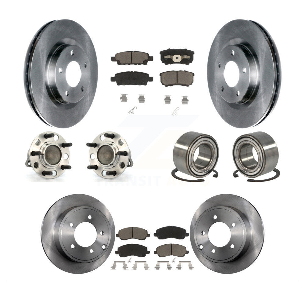 Hub Bearing Brake Rotor Pad Front Rear Kit (10Pc) For Jeep Patriot Compass Dodge