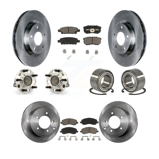 Hub Bearing Brake Rotor Pad Front Rear Kit (10Pc) For Jeep Patriot Compass Dodge