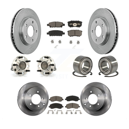 Hub Bearings Disc Brake Rotors And Pads Front Rear Kit (10Pc) For Dodge Caliber