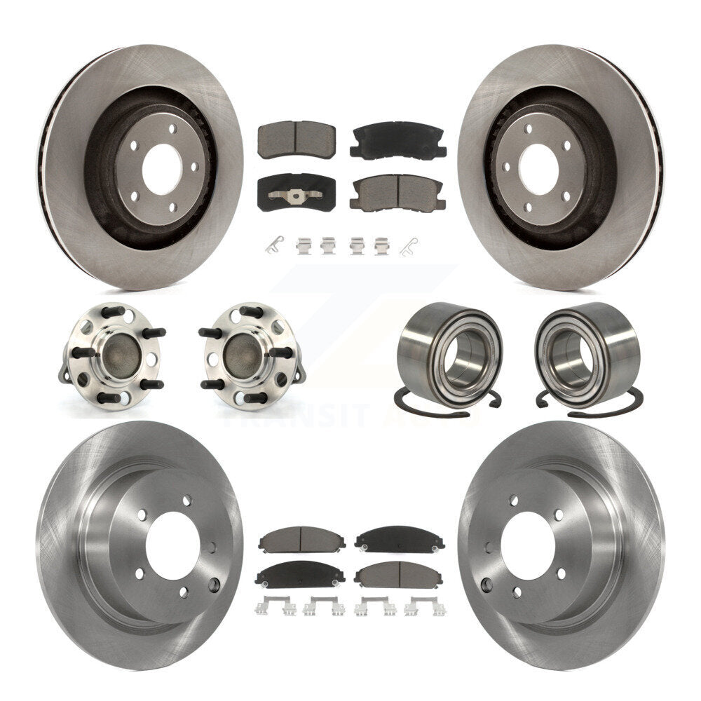 Hub Bearings Disc Brake Rotors And Pads Front Rear Kit (10Pc) For Dodge Caliber