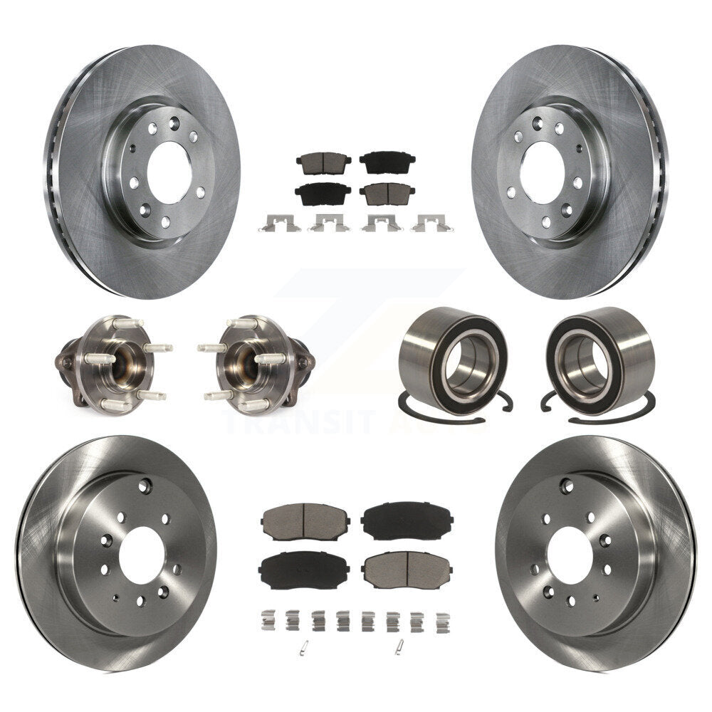 Hub Bearing Brake Rotor Pads Front Rear Kit (10Pc) For Ford Edge Lincoln MKX FWD