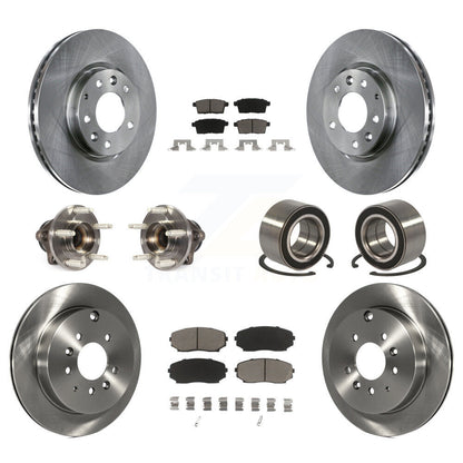 Hub Bearing Brake Rotor Pads Front Rear Kit (10Pc) For Ford Edge Lincoln MKX FWD