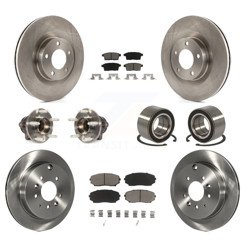 Hub Bearing Brake Rotor Pads Front Rear Kit (10Pc) For Ford Edge Lincoln MKX FWD