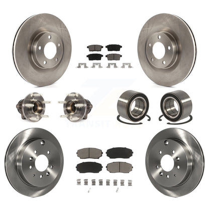 Hub Bearing Brake Rotor Pads Front Rear Kit (10Pc) For Ford Edge Lincoln MKX FWD