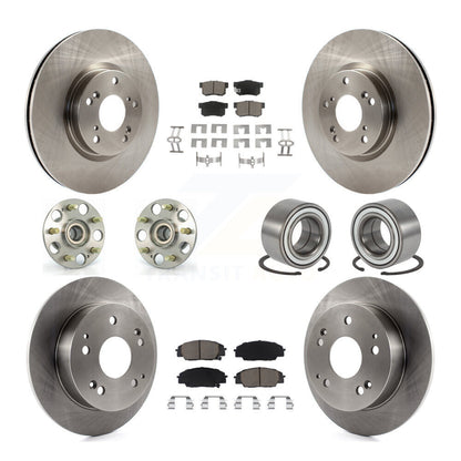 Hub Bearing Brake Rotor Pad Front Rear Kit (10Pc) For 2002-2006 Acura RSX Type-S