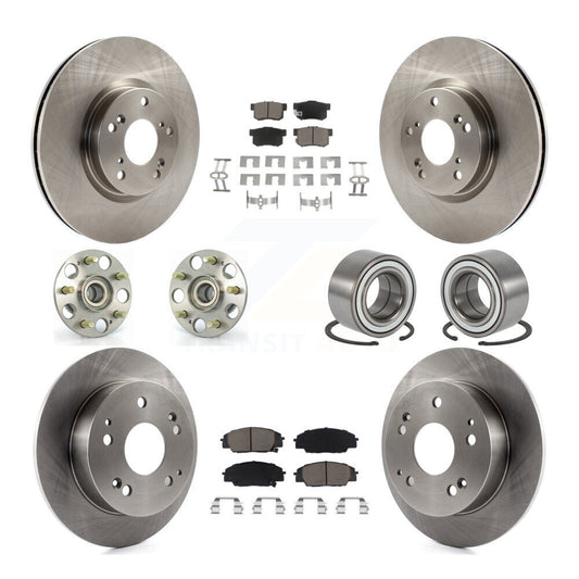Hub Bearing Brake Rotor Pad Front Rear Kit (10Pc) For 2002-2006 Acura RSX Type-S