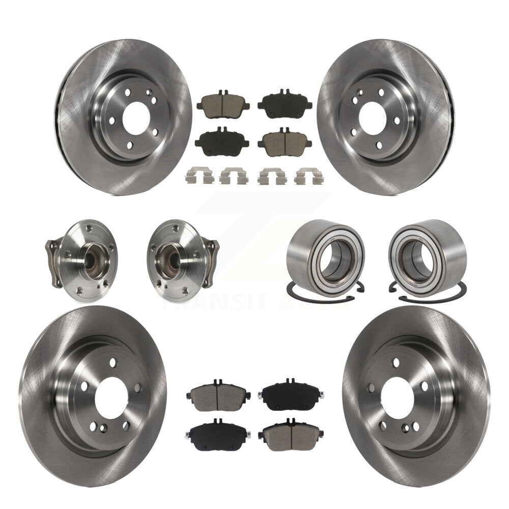 Hub Bearing Brake Rotor And Pad Front Rear Kit (10Pc) For Mercedes-Benz GLA250 B