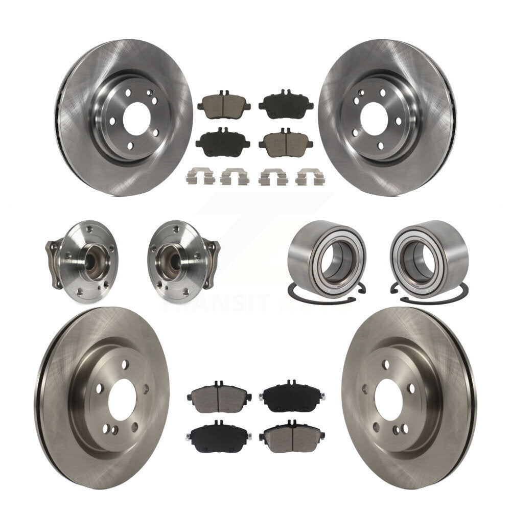 Hub Bearing Disc Brake Rotor Pads Front Rear Kit (10Pc) For Mercedes-Benz GLA250