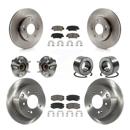 Hub Bearing Disc Brake Rotor And Ceramic Pads Front Rear Kit (10Pc) For Kia Soul