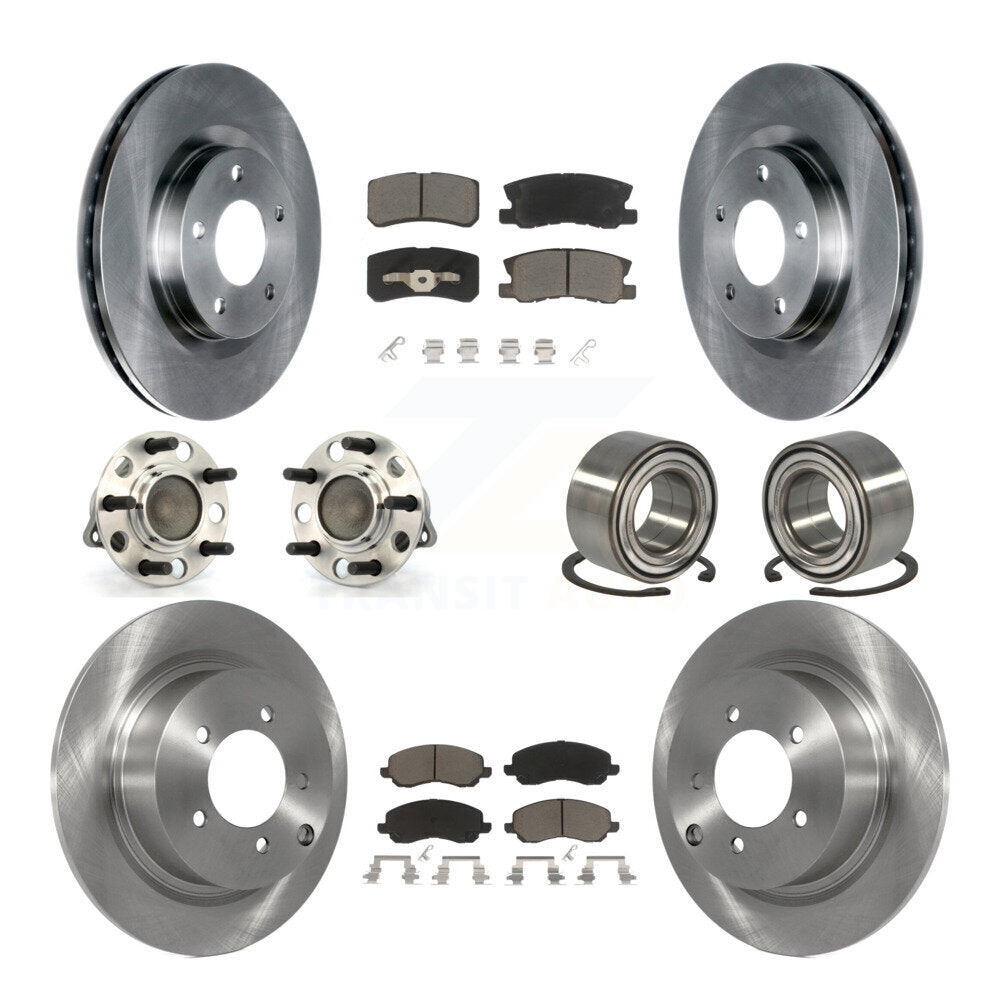 Hub Bearing Brake Rotor & Pad Front Rear Kit (10Pc) For Jeep Patriot Compass FWD