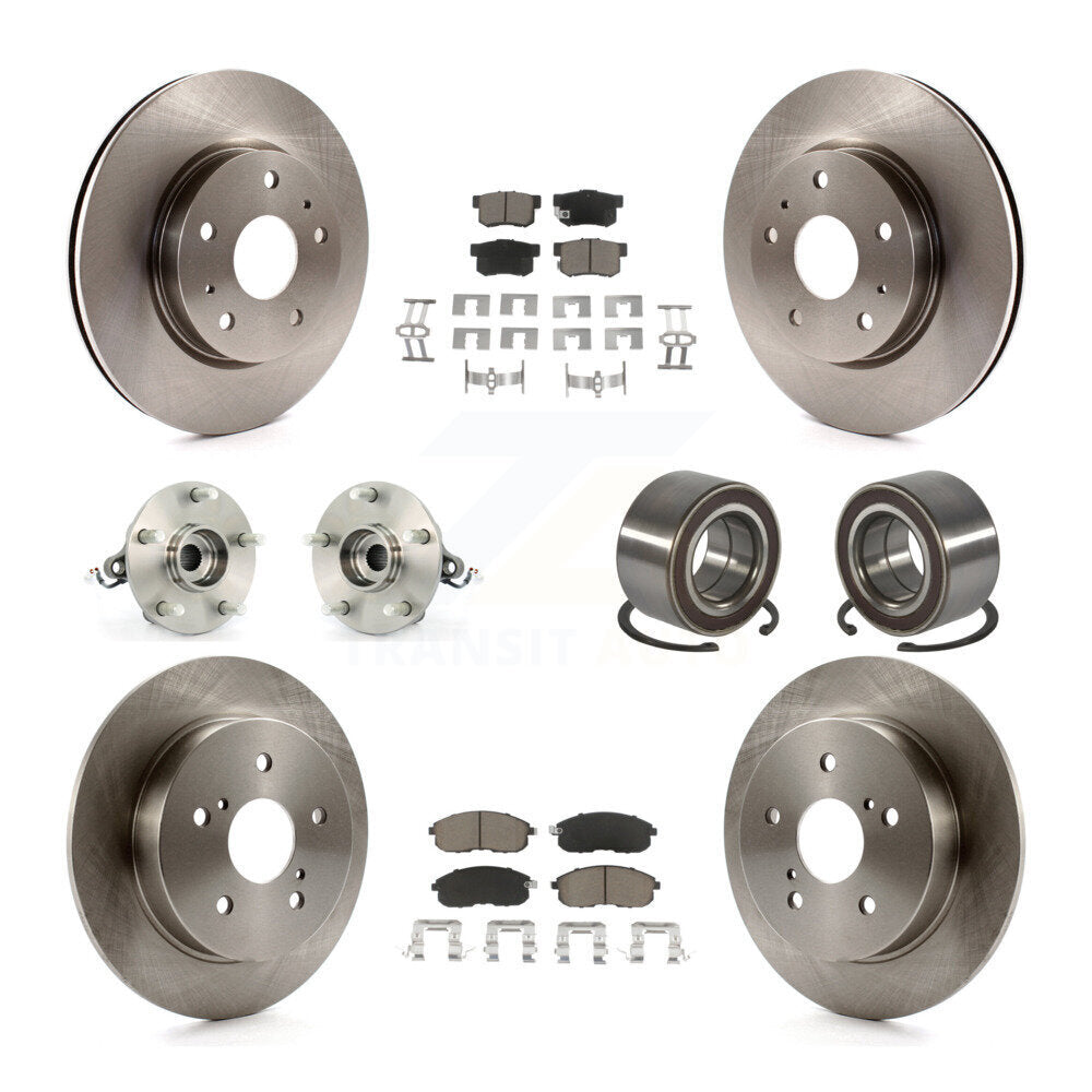 Hub Bearing Brake Rotor & Pad Front Rear Kit (10Pc) For 2007-2013 Suzuki SX4 AWD