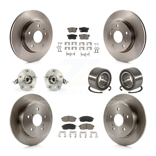 Hub Bearing Brake Rotor & Pad Front Rear Kit (10Pc) For 2007-2013 Suzuki SX4 AWD