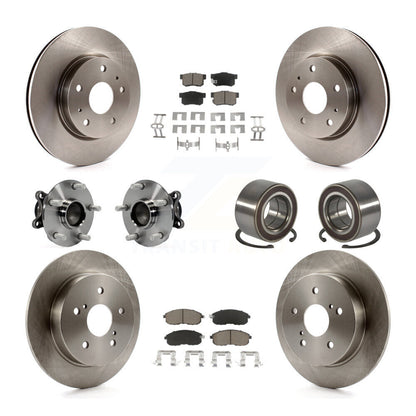 Hub Bearing Brake Rotor & Pad Front Rear Kit (10Pc) For 2008-2013 Suzuki SX4 FWD