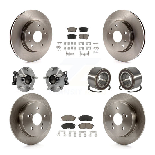 Hub Bearing Brake Rotor & Pad Front Rear Kit (10Pc) For 2008-2013 Suzuki SX4 FWD