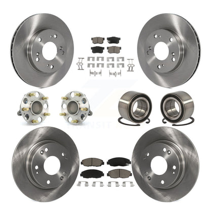 Wheel Hub Bearing Disc Brake Rotor And Pad Front Rear Kit (10Pc) For Honda Civic