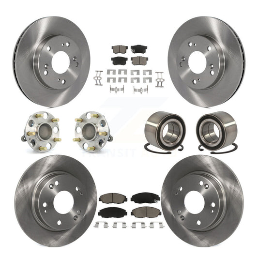 Wheel Hub Bearing Disc Brake Rotor And Pad Front Rear Kit (10Pc) For Honda Civic