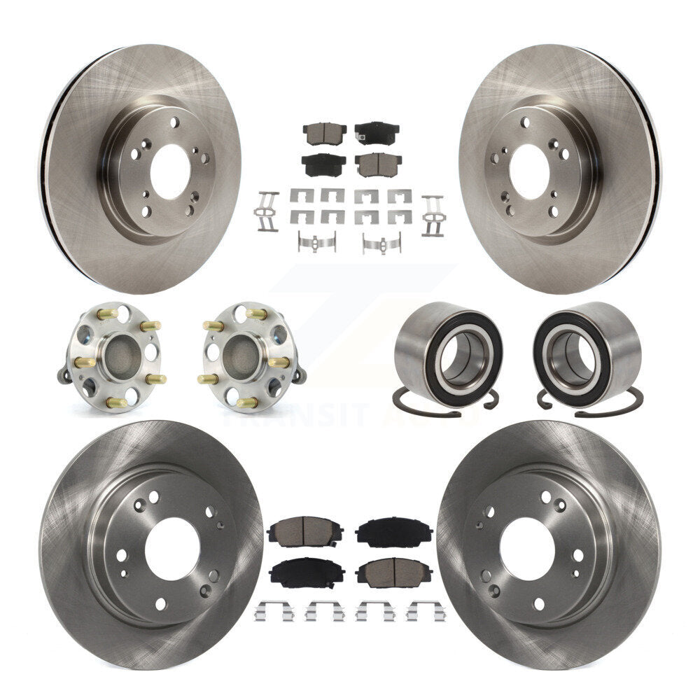 Hub Bearing Disc Brake Rotor Pad Front Rear Kit (10Pc) For Honda Civic Acura CSX