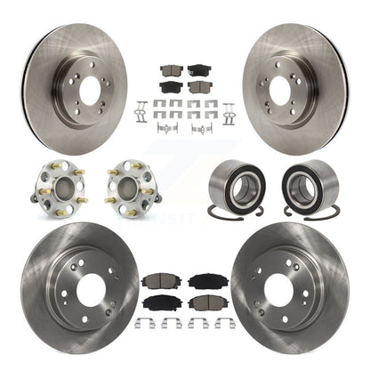 Hub Bearing Disc Brake Rotor Pad Front Rear Kit (10Pc) For Honda Civic Acura CSX