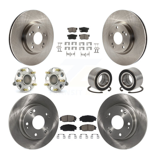 Hub Bearing Disc Brake Rotor Pad Front Rear Kit (10Pc) For Honda Civic Acura CSX