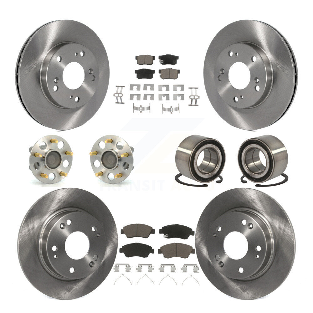 Wheel Hub Bearing Disc Brake Rotor And Pad Front Rear Kit (10Pc) For Honda Civic