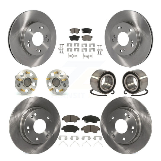Wheel Hub Bearing Disc Brake Rotor And Pad Front Rear Kit (10Pc) For Honda Civic