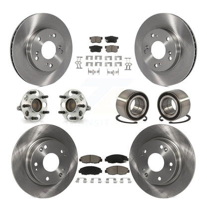 Wheel Hub Bearing Disc Brake Rotor And Pad Front Rear Kit (10Pc) For Honda Civic