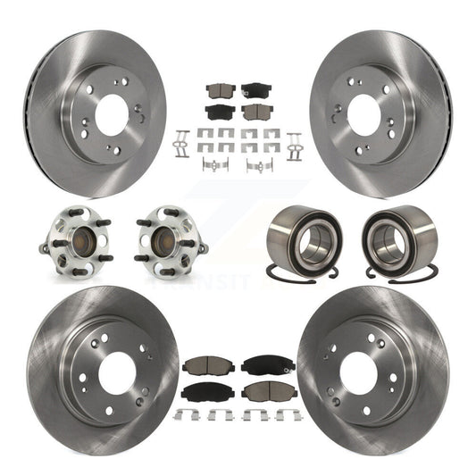 Wheel Hub Bearing Disc Brake Rotor And Pad Front Rear Kit (10Pc) For Honda Civic