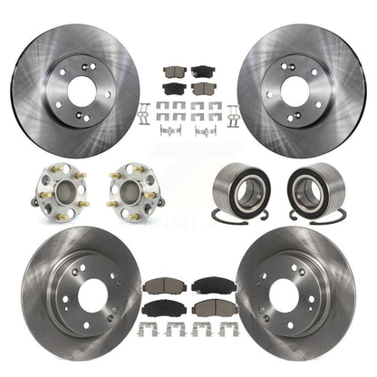 Hub Bearing Disc Brake Rotor And Ceramic Pad Front Rear Kit (10Pc) For Acura CSX