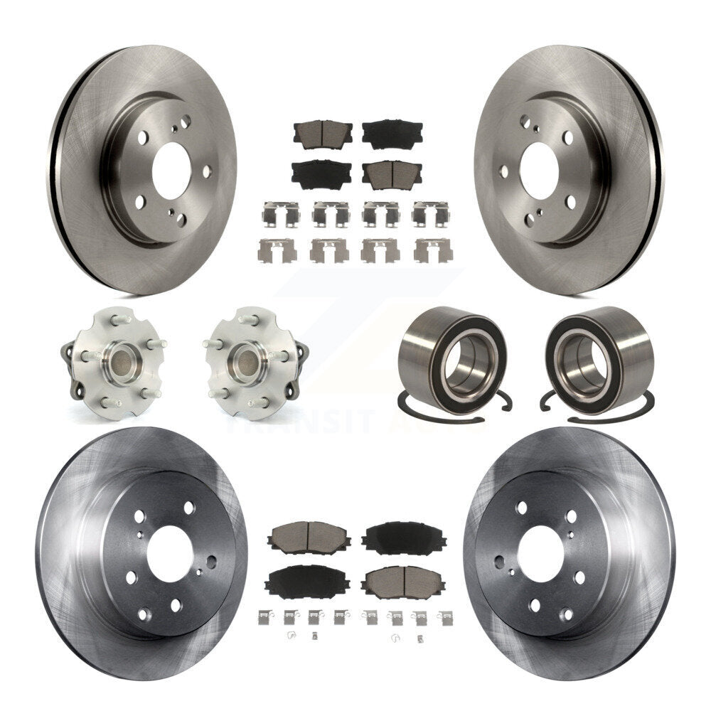Hub Bearing Disc Brake Rotor And Pad Front Rear Kit (10Pc) For 2010 Lexus HS250h