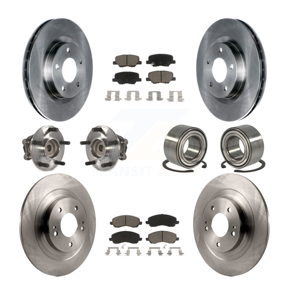 Hub Bearing Brake Rotor & Pad Front Rear Kit (10Pc) For Mitsubishi RVR Outlander