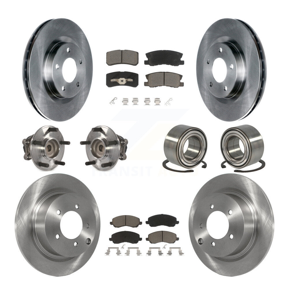Hub Bearing Brake Rotor & Pads Front Rear Kit (10Pc) For 2012 Mitsubishi RVR FWD