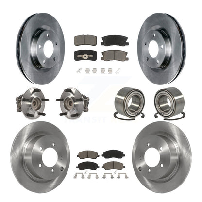 Hub Bearing Brake Rotor & Pads Front Rear Kit (10Pc) For 2012 Mitsubishi RVR FWD