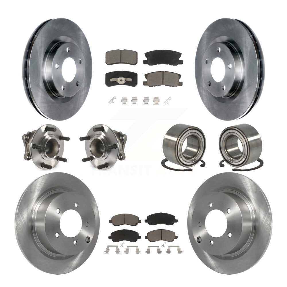 Hub Bearing Disc Brake Rotor Pads Front Rear Kit (10Pc) For Mitsubishi Outlander
