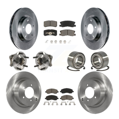 Hub Bearing Disc Brake Rotor Pads Front Rear Kit (10Pc) For Mitsubishi Outlander