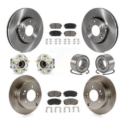Hub Bearing Disc Brake Rotor & Pad Front Rear Kit (10Pc) For 2008-2009 Kia Rondo