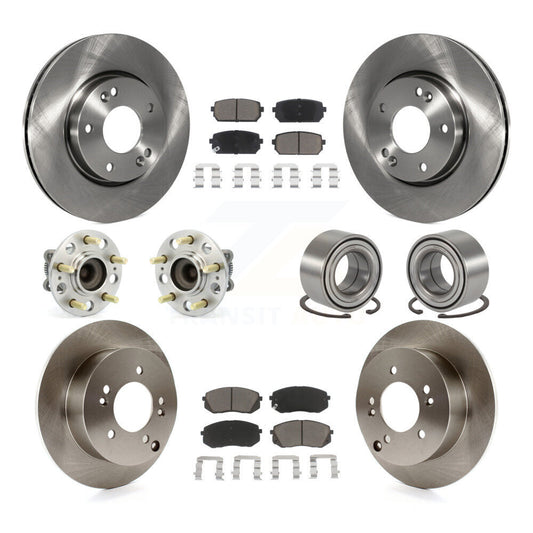 Hub Bearing Disc Brake Rotor & Pad Front Rear Kit (10Pc) For 2010-2012 Kia Rondo
