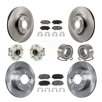 Hub Bearing Disc Brake Rotors And Pads Front Rear Kit (10Pc) For Kia Optima 2.0L